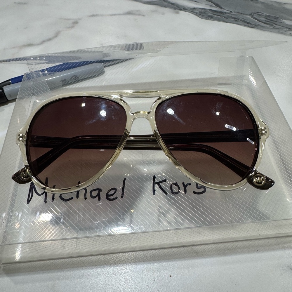 Michael Kors Clear Frame Sunglasses with Brown Gradient Lenses - Picture 8 of 8